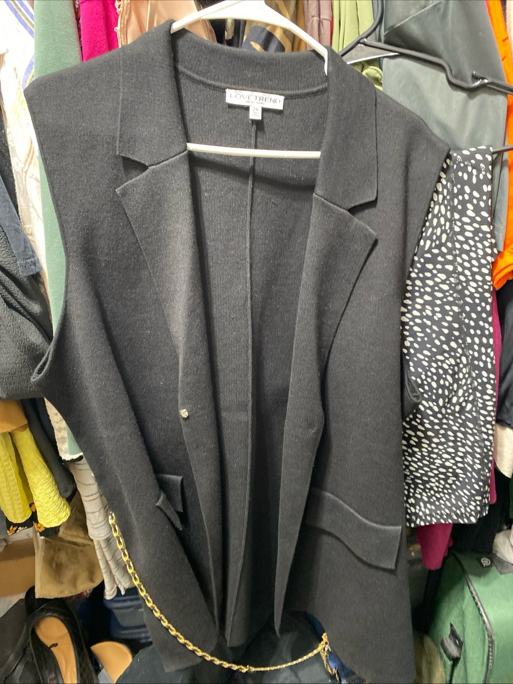 Love Trend Black Sleeveless Knit Blazer Vest